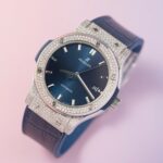 Hublot Replica 11 Watch Classic Fusion Full Natural Diamond Blue Dial 42mm - Image 3
