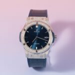 Hublot Replica 11 Watch Classic Fusion Full Natural Diamond Blue Dial 42mm - Image 2