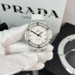 Hublot Classic Fusion Replica Watch Moissanite Diamonds White HB Factory 38mm
