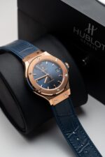 Hublot Classic Fusion King Gold Blue Replica Watch JJF Factory 38mm - Image 3