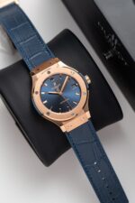 Hublot Classic Fusion King Gold Blue Replica Watch JJF Factory 38mm - Image 2
