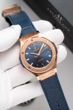 Hublot Classic Fusion King Gold Blue Replica Watch JJF Factory 38mm - Image 5