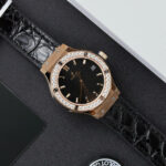 Hublot Classic Fusion King Gold Replica Watches Custom Moissanite Diamonds 33mm - Image 2