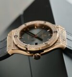 Hublot Classic Fusion King Gold Replica Watches Gray Dial Diamonds CZ HB Factory 42mm - Image 6