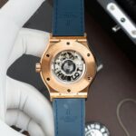 Hublot Classic Fusion King Gold Replica Watch Dial Blue Movement SW300 Crocodile Leather Strap 42mm - Image 7