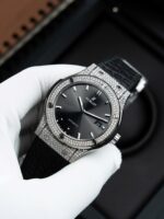 Hublot Classic Fusion Gray Dial Imitation Watches Custom Natual Diamonds Automatic SW300 Movement 42mm - Image 4