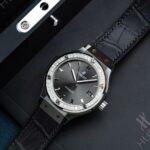 Hublot Classic Fusion Dial Gray Replica Watch Bezel Diamonds Moissanite 38mm