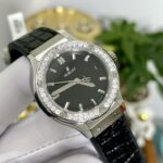 Hublot Replica Watch Classic Fusion Custom Moissanite Diamonds Black Dial 33mm - Image 4