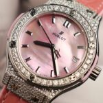 Hublot Classic Fusion Replica Watch Mother Of Pearl Dial + Moissanite Diamonds 33mm - Image 8