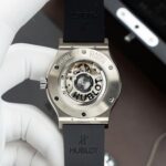 Hublot Classic Fusion Titanium Dial Black Replica Watch Movement SW300 Rubber Strap 42mm - Image 8