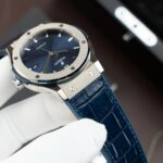 Hublot Classic Fusion Titanium Blue Replica Watches Movement SW300 Crocodile Leather Strap 42mm - Image 5