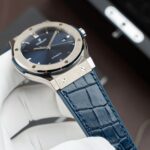 Hublot Classic Fusion Titanium Blue Replica Watches Movement SW300 Crocodile Leather Strap 42mm - Image 4