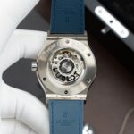 Hublot Classic Fusion Titanium Blue Replica Watches Movement SW300 Crocodile Leather Strap 42mm - Image 8