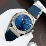 Hublot Classic Fusion Titanium Blue Replica Watch Movement SW300 Rubber Strap 42mm - Image 3