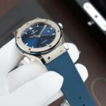 Hublot Classic Fusion Titanium Blue Replica Watch Movement SW300 Rubber Strap 42mm - Image 4