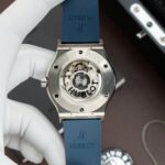 Hublot Classic Fusion Titanium Blue Replica Watch Movement SW300 Rubber Strap 42mm - Image 8