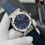 Hublot Classic Fusion Titanium Bezel Diamonds Blue Color Replica Watch HB Factory 42mm - Image 3