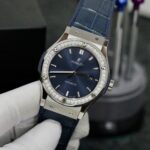 Hublot Classic Fusion Titanium Blue Dial Bezel Diamonds Replica Watch HB Factory 42mm - Image 2