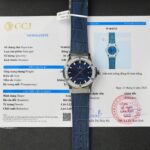 Hublot Classic Fusion Titanium Replica Watches Blue Dial Custom Moissanite Diamonds 42mm