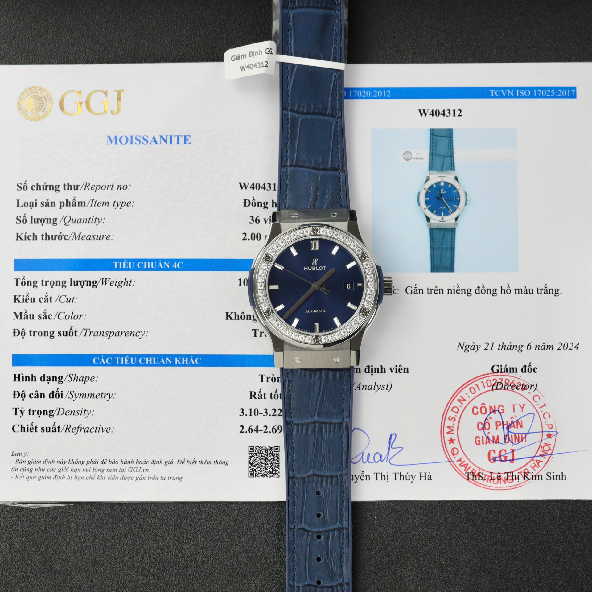 Dong-Ho-Hublot-Classic-Fusion-Titanium-Rep-11-Mat-Xanh-Blue-Vien-Dinh-Kim-Cuong-Moissanite-42mm-4.jpg Hublot Classic Fusion Titanium Replica Watches Blue Dial Custom Moissanite Diamonds 42mm - Image 1