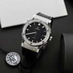 Hublot Classic Fusion Titanium Replica Watch Black Dial Custom Moissanite Diamonds 42mm - Image 4