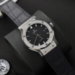 Hublot Classic Fusion Titanium Replica Watch Black Dial Custom Moissanite Diamonds 42mm - Image 3