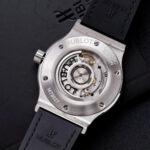 Hublot Classic Fusion Titanium Replica Watch Black Dial Custom Moissanite Diamonds 42mm - Image 7