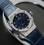 Hublot Classic Fusion Titanium Replica Watches Blue Dial Diamonds CZ HB Factory 42mm - Image 3
