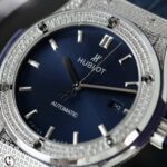 Hublot Classic Fusion Titanium Replica Watches Blue Dial Diamonds CZ HB Factory 42mm - Image 6
