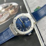 Hublot Classic Fusion Titanium Replica Watch Blue Leather Strap JJF 38mm - Image 2