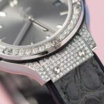 Hublot Classic Fusion Replica Watch Moissanite Diamond Hong Kong Gray Dial 33mm - Image 8