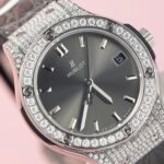 Hublot Classic Fusion Replica Watch Moissanite Diamond Hong Kong Gray Dial 33mm - Image 5