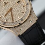 Hublot Classic Fussion King Gold Knock Off Watches Custom Full Moissanite Diamonds 42mm - Image 6