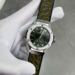 Hublot Replica 11 Watch Green With Diamond Bezel HB Factory 38mm - Image 3