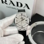 Hublot Classic Fusion Replica Watch With Full Moissanite Black HBF 38mm