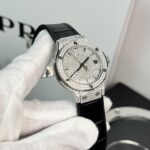 Hublot Classic Fusion Replica Watch With Full Moissanite Black HBF 38mm - Image 5