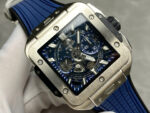 Hublo Square Bang Unico Titanium Replica Watches Blue Rubber Strap BBF Factory 42mm - Image 3