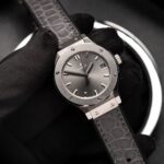 Hublot Women-s Replica 11 Watch Gray Dial Leather Strap HBF 33mm