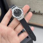 Hublot Classic Fusion Replica Watch Black Dial Custom Moissanite Diamonds 33mm - Image 4