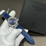 Hublot Classic Fusion Replica Watch Blue With Moissanite Diamond 33mm - Image 2