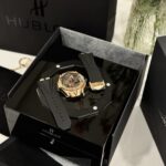 Hublot Replica Watches Big Bang Sang Bleu ll King Gold Black Dial BBF 45mm - Image 3