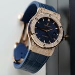 Hublot Classic Fusion King Gold Imitation Watches Blue Dial Diamonds CZ HB Factory 42mm - Image 4