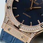 Hublot Classic Fusion King Gold Imitation Watches Blue Dial Diamonds CZ HB Factory 42mm - Image 6