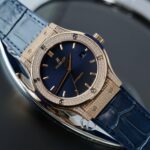 Hublot Classic Fusion King Gold Imitation Watches Blue Dial Diamonds CZ HB Factory 42mm - Image 2