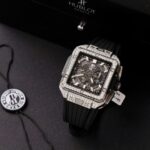 Hublot Square Bang Unico Titanium Imitation Watches Full Dimonds Moissanite Custom BBF Factory 42mm - Image 3