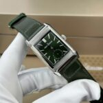 Jaeger LeCoultre Remake Watch Master Reverso Tribute Small Seconds 2 Dial Green And White 28.3x47mm