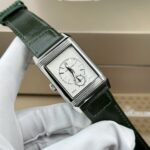 Jaeger LeCoultre Remake Watch Master Reverso Tribute Small Seconds 2 Dial Green And White 28.3x47mm - Image 2