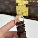 Jaeger LeCoultre Replica Watch Master Ultrathin Moon Rose Gold Leather Strap 39mm - Image 9