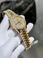 Rolex Day-Date Replica Watch Diamond Moissanite Baguette Gold Wrapped 40mm - Image 6
