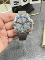 Longines HydroConquest Replica Watches Best Quality Gray Dial Rubber Strap AF Factory 43mm